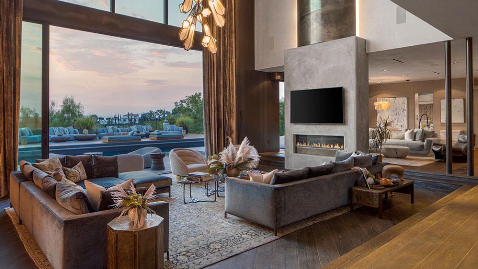 Chrissy Teigen and John Legen Beverly Hills Home floor-to-ceiling windows